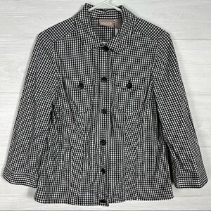 Chicos Black Gingham Button Front Shirt